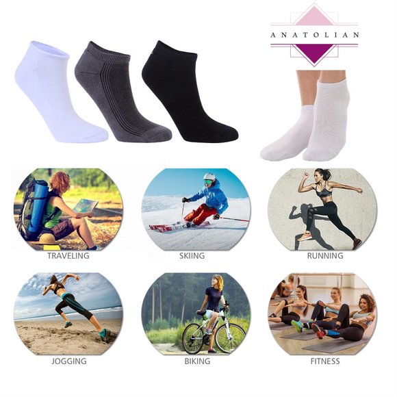 Women’s Bamboo Low Cut 6 pairs of Natural Comfort Fit Athletic Thin Ankle Socks - Picture 4 of 4